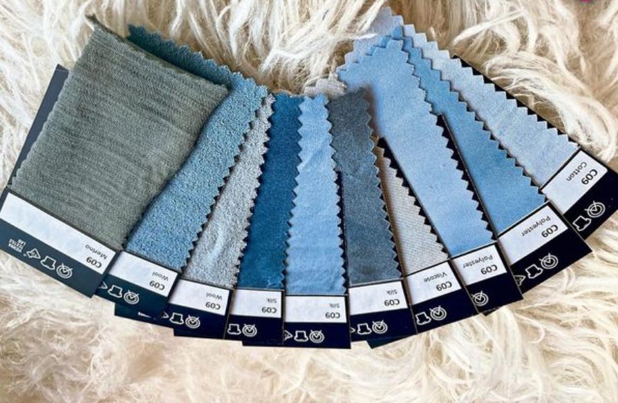 blue fabric samples